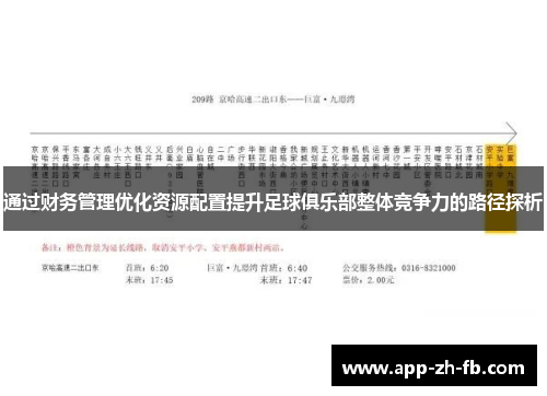 通过财务管理优化资源配置提升足球俱乐部整体竞争力的路径探析